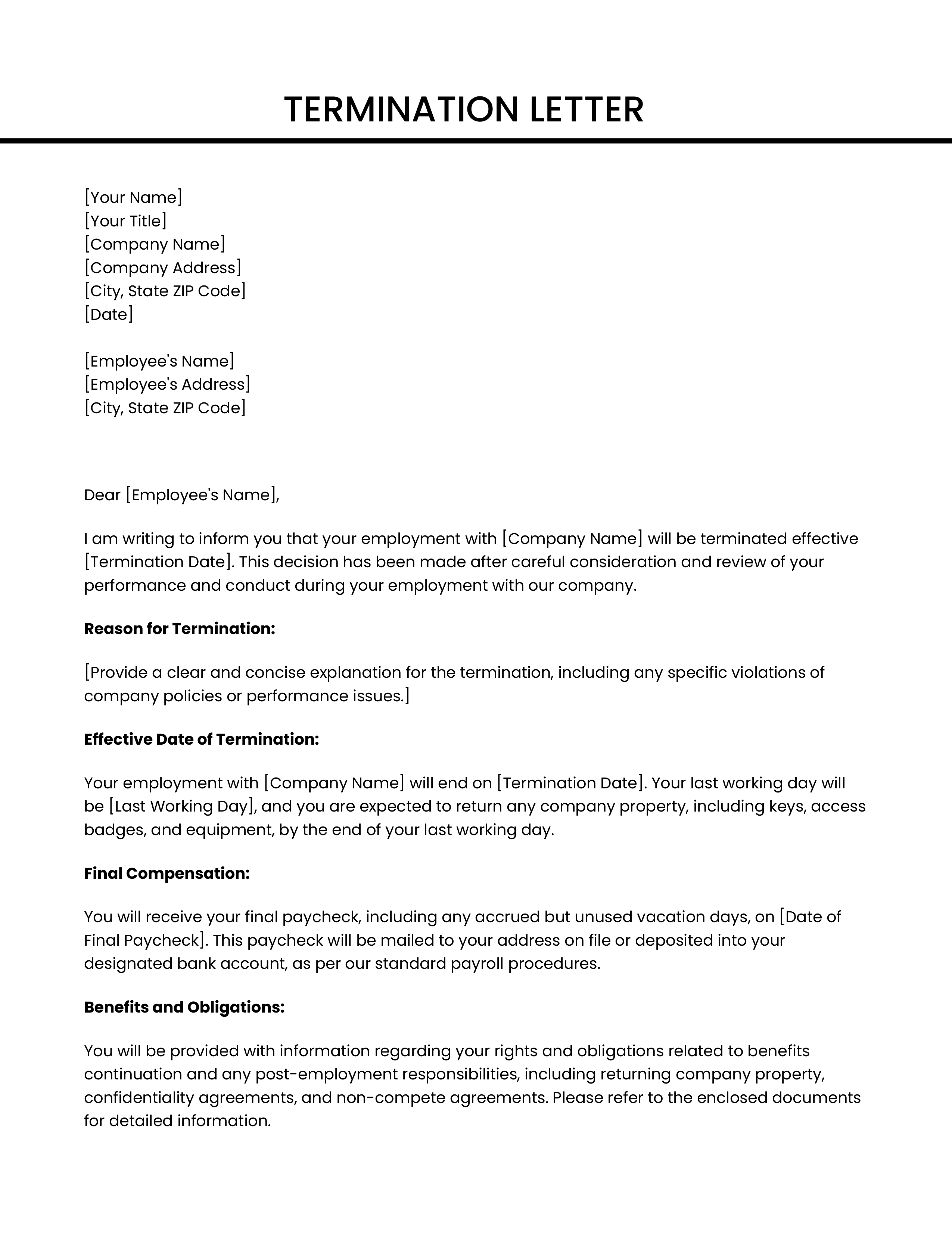 Termination Letter